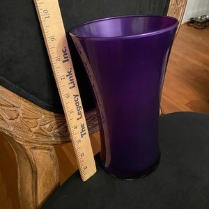 Purple 9” glass vase.